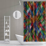 Mandala Watercolor Blocks Shower Curtain - Deja Blue Studios