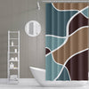 Multi Pattern Blue and Brown Shower Curtain - Deja Blue Studios