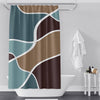 Multi Pattern Blue and Brown Shower Curtain - Deja Blue Studios