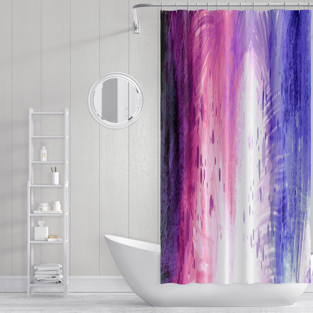 Urban Style Pink and Purple Abstract Shower Curtain - Deja Blue Studios