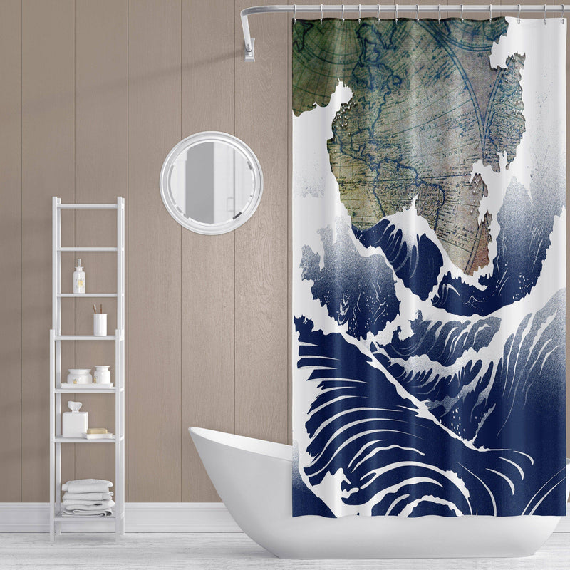 Nautical Storm Shower Curtain - Deja Blue Studios