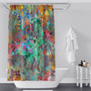 Multi Color Abstract Floral Shower Curtain - Deja Blue Studios