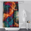 Abstract Swirl Galaxy Fireball Shower Curtain - Deja Blue Studios