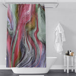 Abstract Pink and Gray Swirl Shower Curtain - Deja Blue Studios