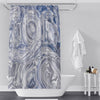 Blue and Gray Abstract Swirl Shower Curtain - Deja Blue Studios