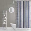 Blue and Gray Vertical Stripe Shower Curtain - Deja Blue Studios