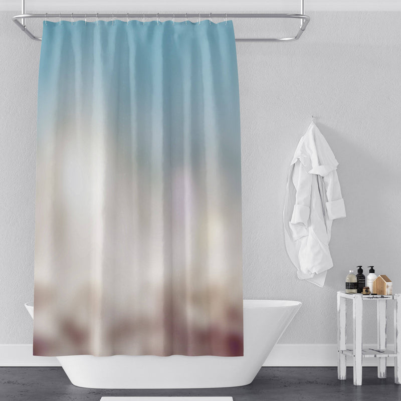 Blue and White Cloudy Gradient Shower Curtain - Deja Blue Studios