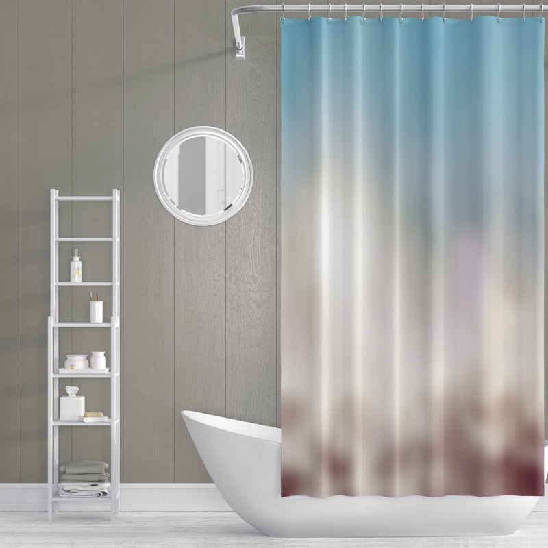 Blue and White Cloudy Gradient Shower Curtain - Deja Blue Studios