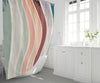 Abstract Skewed Pastel Paint Stripe Pattern Shower Curtain - Deja Blue Studios