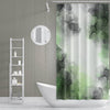 Green and Black Abstract Smoked Ice Shower Curtain - Deja Blue Studios