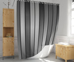 Grayscale Monochrome Striped Shower Curtain - Deja Blue Studios