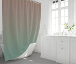 Beige to Mint Sunset Ombre Gradient Shower Curtain - Deja Blue Studios