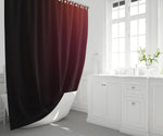 Red Wine to Black Ombre Gradient Shower Curtain - Deja Blue Studios