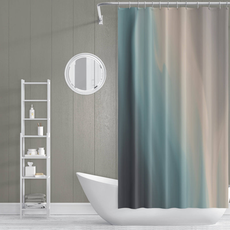 Morning Ocean Mist Ombre Gradient Shower Curtain - Deja Blue Studios