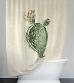Whimsical Green Cactus Shower Curtain - Deja Blue Studios