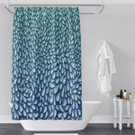 Aqua Blue 3D Raindrop Shower Curtain | Paisley Raindrops - Deja Blue Studios