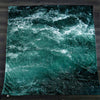 Nautical Green and Blue Ocean Waves Fleece Sherpa Blanket | Large 68" x 80" Size - Deja Blue Studios