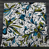 Blue and Green Glitter Floral Fleece Sherpa Blanket | Large 68" x 80" Size - Deja Blue Studios