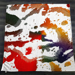 Bright Multi Color Paint Splatter Print Fleece Sherpa Blanket | Large 68" x 80" Size - Deja Blue Studios