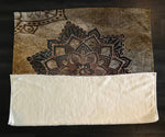 Rustic Grunge Mandala Flower Fleece Sherpa Blanket | Large 68" x 80" Size - Deja Blue Studios