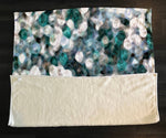 Blue Ocean Shimmer Abstract Swirl Fleece Sherpa Blanket | Large 68" x 80" Size - Deja Blue Studios