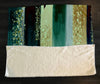 Striped Watercolor Boho Nautical Green Fleece Sherpa Blanket | Large 68" x 80" Size - Deja Blue Studios
