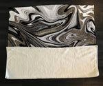 Black, Gray and Gold Color Swirl Fleece Sherpa Blanket | Large 68" x 80" Size - Deja Blue Studios