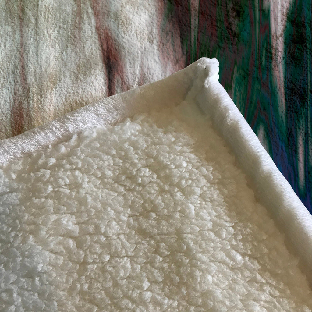 Abstract Pink Boho Sunset Fleece Sherpa Blanket | Large 68" x 80" Size - Deja Blue Studios