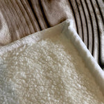 Dark Chocolate Modern Abstract Lines Fleece Sherpa Blanket | Large 68" x 80" Size - Deja Blue Studios