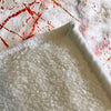 Red and Orange Ink Splatter Marble Fleece Sherpa Blanket | Large 68" x 80" Size - Deja Blue Studios