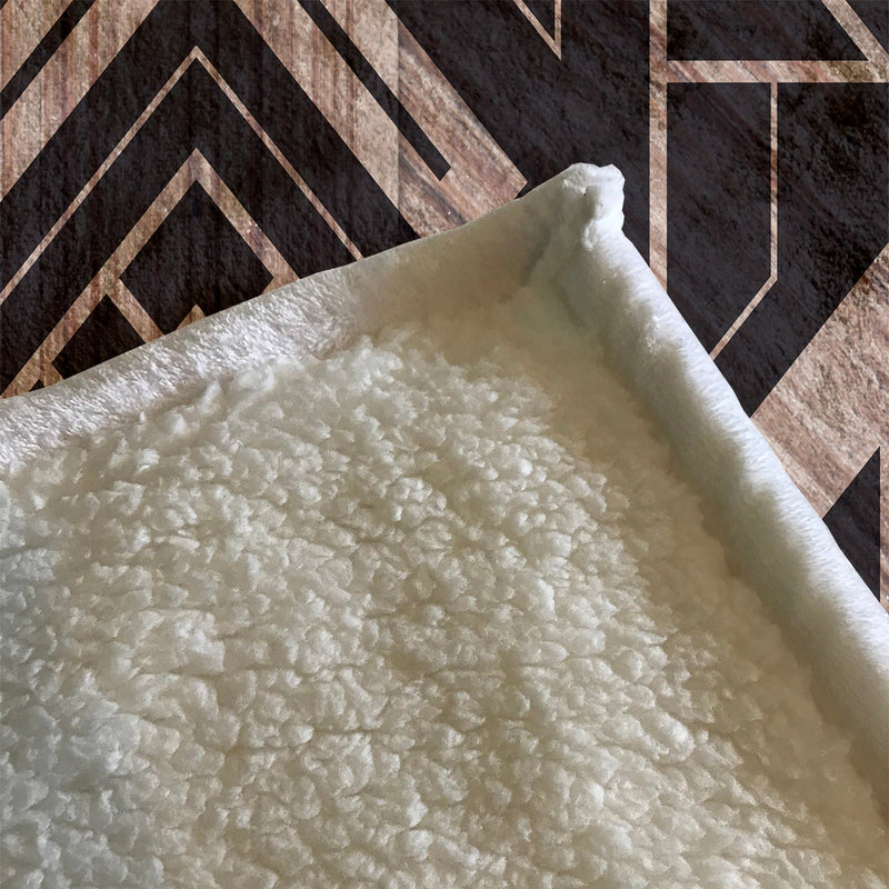 Modern Art Deco Wood Background Fleece Sherpa Blanket | Large 68" x 80" Size - Deja Blue Studios