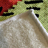 Abstract Fabric Faux Patchwork Print Fleece Sherpa Blanket | Large 68" x 80" Size - Deja Blue Studios