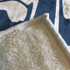 Modern Blue and White Marbled Color Swirl Fleece Sherpa Blanket | Large 68" x 80" Size - Deja Blue Studios
