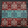 Red and Blue Modern Victorian Damask Fleece Sherpa Blanket | Large 68" x 80" Size - Deja Blue Studios