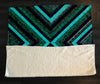 Geometric Green Cross Pattern Fleece Sherpa Blanket | Large 68" x 80" Size - Deja Blue Studios