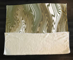 Earth Tone Green and Beige Modern Abstract Lines Fleece Sherpa Blanket | Large 68" x 80" Size - Deja Blue Studios