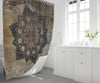 Rustic Grunge Brown Mandala Shower Curtain - Deja Blue Studios