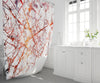 Red and Orange Ink Splatter Marble Shower Curtain - Deja Blue Studios