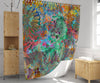 Multi Color Abstract Floral Shower Curtain - Deja Blue Studios
