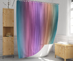 Pink and Purple Striped Watercolor Boho Shower Curtain - Deja Blue Studios
