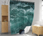 Nautical Green and Blue Deep Ocean Shower Curtain - Deja Blue Studios
