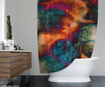 Abstract Swirl Galaxy Fireball Shower Curtain - Deja Blue Studios