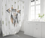 Boho Dream Arrows Shower Curtain w/ Bathmat Set Options | Feathers and Arrows | Chic Bathroom Decor - Deja Blue Studios
