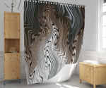 Dark Chocolate Modern Abstract Lines Shower Curtain - Deja Blue Studios