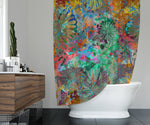 Multi Color Abstract Floral Shower Curtain - Deja Blue Studios