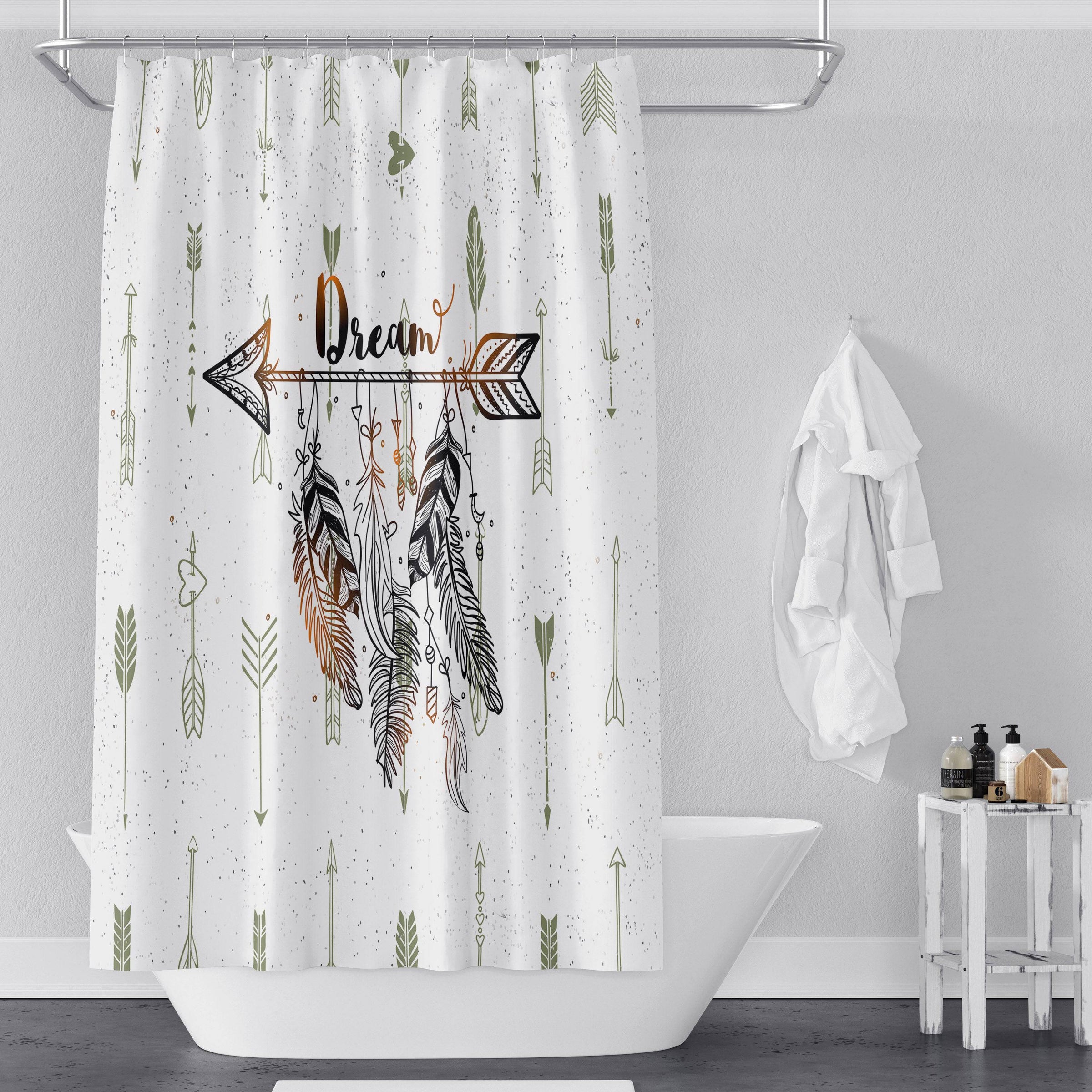  Bohemia Boho Style Dreamcatcher Feather Shower Curtain Hooks  Rings for Bathroom : Everything Else