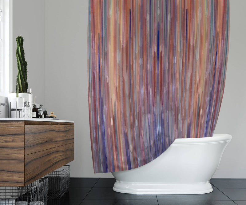 Pastel Watercolor Boho Shower Curtain | Light Colorful Bath Decor | Bohemian, Gypsy Style Home Decor - Deja Blue Studios