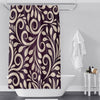 Large Ornate Pattern Beige and Burgundy Shower Curtain - Deja Blue Studios