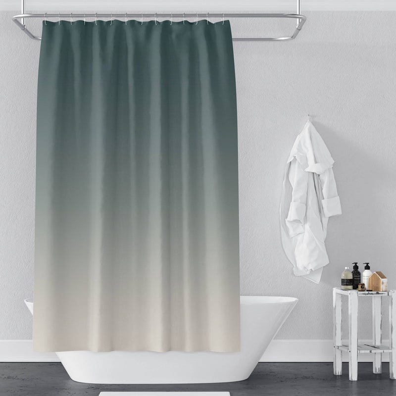 Green to Beige Ombre Gradient Shower Curtain - Deja Blue Studios