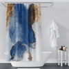Blue and White Faux Alcohol Ink Pattern Shower Curtain - Deja Blue Studios